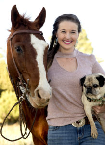 Dr. McKenna Thompson with her Horse and Pug
